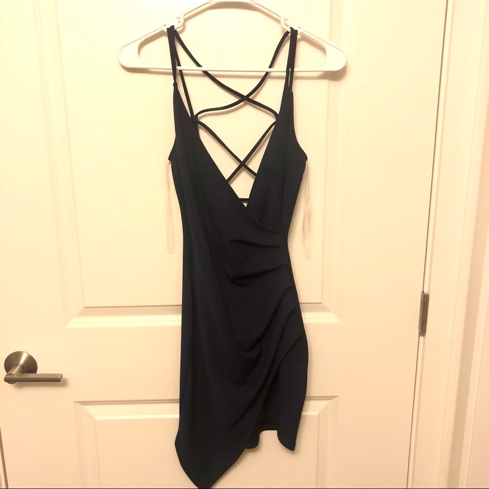 Navy Mini Wrap Dress NWT